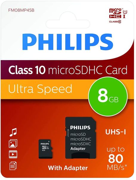 8Gb Clase 10 Tarjeta Memoria Philips