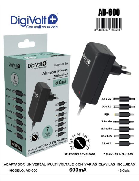Digivolt Ad-600 Adaptador Universal Multi Voltaje 600Mah