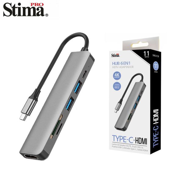 Stima Shb-A130 Series11 Adaptador Type-C A HDMI Hub 6En 1