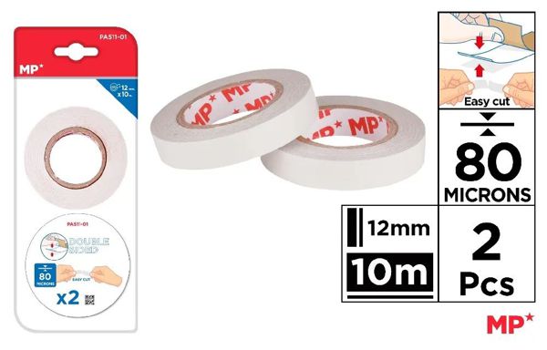MP PA511-01 CINTA ADHESIVA DOBLE CARA 80 MICRAS 12 m