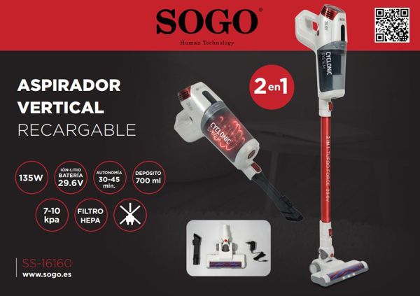 Sogo Ss-16160 Aspirador Vertical 2 En 1