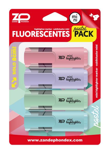 Zp 090312 B/4 Mini Fluorescentes Pastel