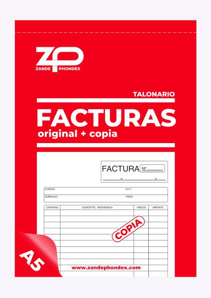 Zp 310226 Talonarios A5 Facturas + Copia