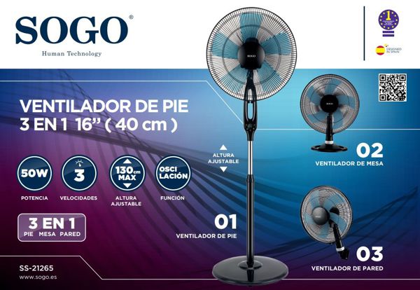 Sogo Ss-21265 Ventilador 3 En 1