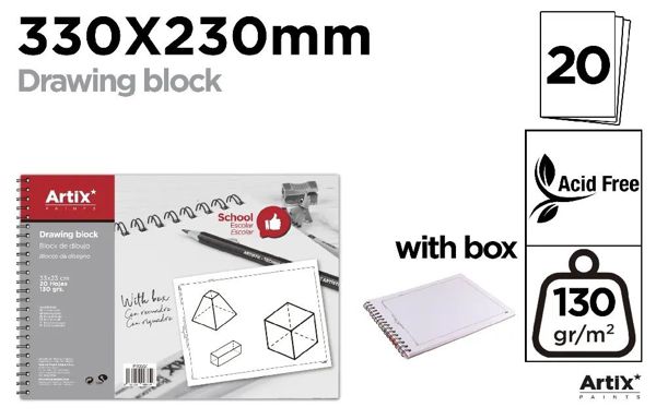 Mp Pb322 Block De Dibujo Con Recuadro 20 Hojas