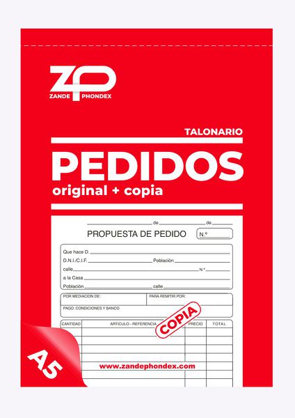 Zp 310205 Talonarios A5 Pedido + Copia
