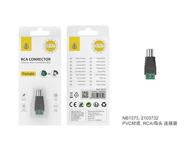 One Plus 2103732 Nb1373 Adaptador Rca Negro