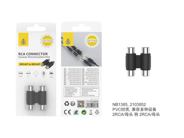 One Plus 2103852 Nb1385 Adaptador 2 Rca Hembra A Hembra