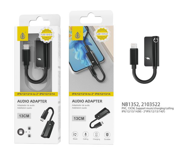 One Plus 2103522 Nb1352 Adaptador Iph5-14 Dual Macho-Hembra