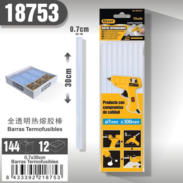 Liyset Pegamento Blanco Fino 10Pcs 0.7*30Cm