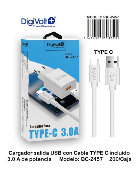 Digivolt Qc-2457 Cargador USB 3.0A Type-C