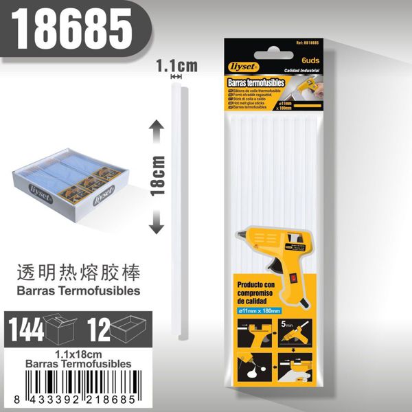 Liyset Pegamento Blanco Fino 6Pcs 1*18Cm