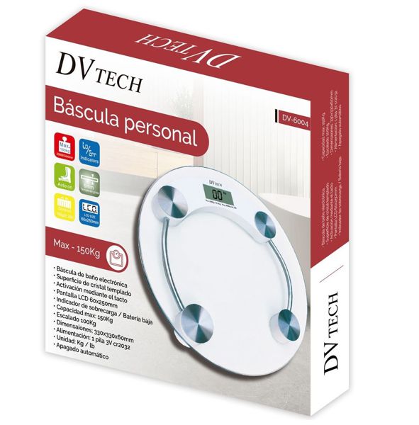 Dv-Tech Dv-6004 Bascula De Bano Cuadrada
