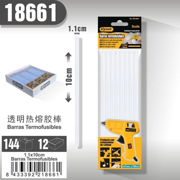 Liyset Pegamento Blanco Fino 6 Pcs 1.1*10Cm