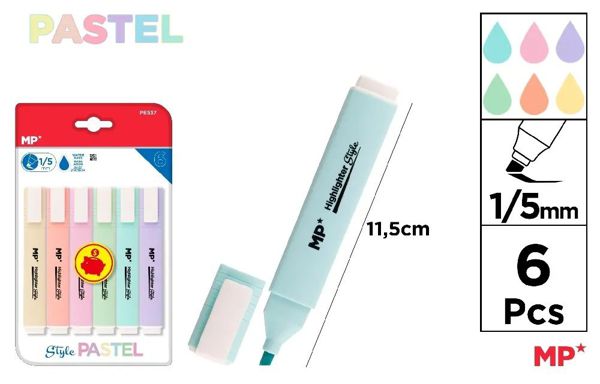 Mp Pe537 Marcador Pastel 6 Uds