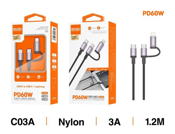 Idusd C03A Cable Nylon 1.2M Pd 2 En 1