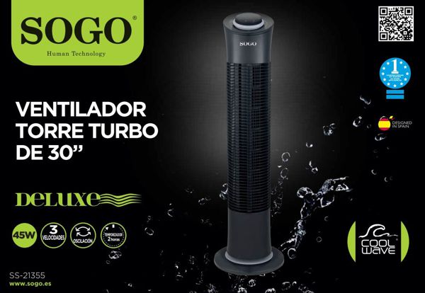 Sogo Ss-21355 Ventilador Torre Turbo De 30