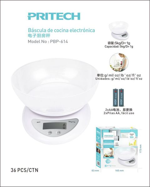 Pritech Balanza De Cocina 5Kg