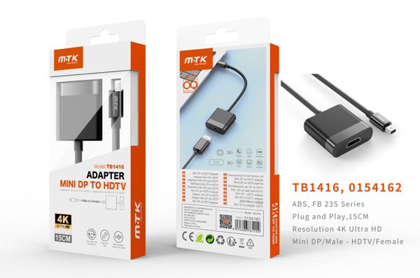 Mtk 0154162 Tb1416 Adaptador Mini Dp A HDMI 4K 15Cm
