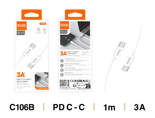 Idusd C106B Cable Pd Type-C A Type-C 1M 3A