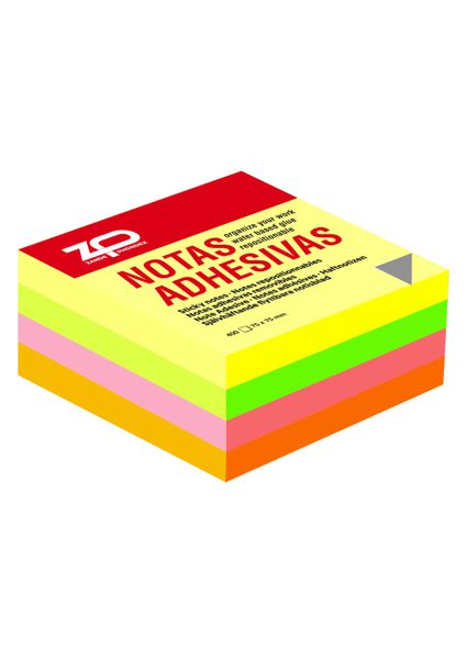 Zp 037650 Bloc Notas Adhs. 400H 75X75 Colores
