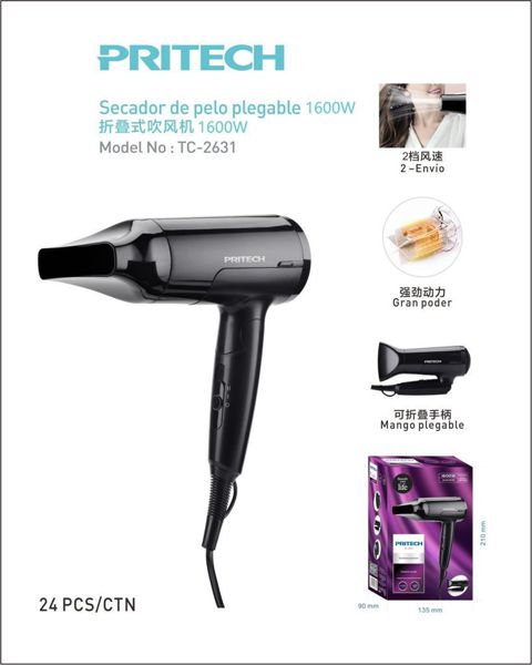 Pritech Tc-2631 Secador De Viaje 1600W