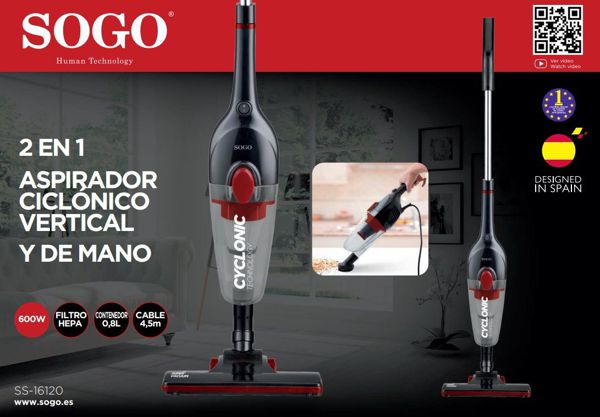 Sogo Ss-16120 Aspirador Vertical 600W 80Db