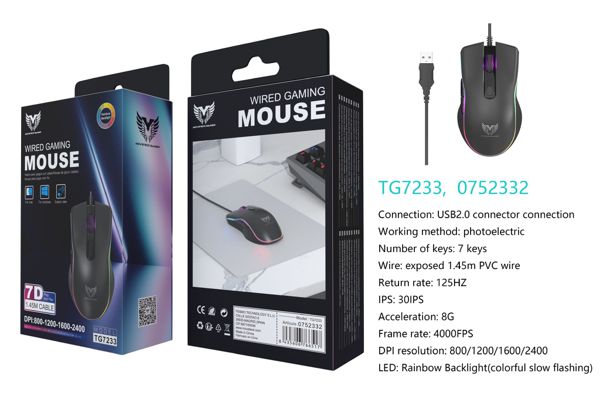 Mtk 0752332 Tg7233 Raton Gaming 7D Luz LED