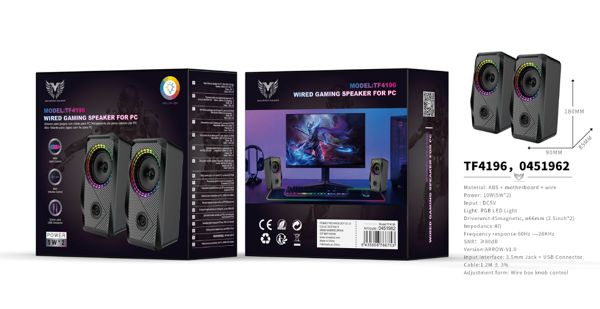 Mtk 0451962 Tf4196 Altavoz Gaming Con Luz RGB 1.5M