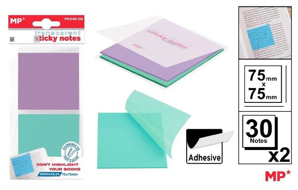Mp Pn348-09 Notas Adh. Transparentes 75X75Mm 30H*2