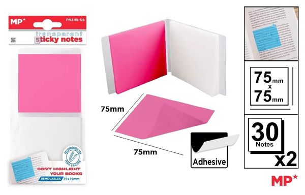 Mp Pn348-05 Notas Adh. Transparentes 75X75Mm 30H*2