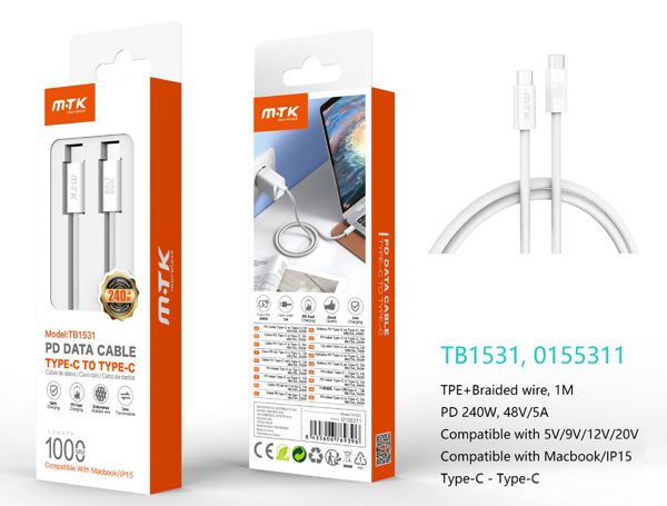 安卓 苹果 Mtk 0155311 Tb1531 Cable Coty Type-C A Type-C