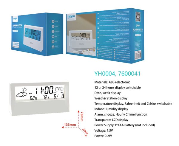One Plus 7600041 Yh0004 Reloj Despertador Digital