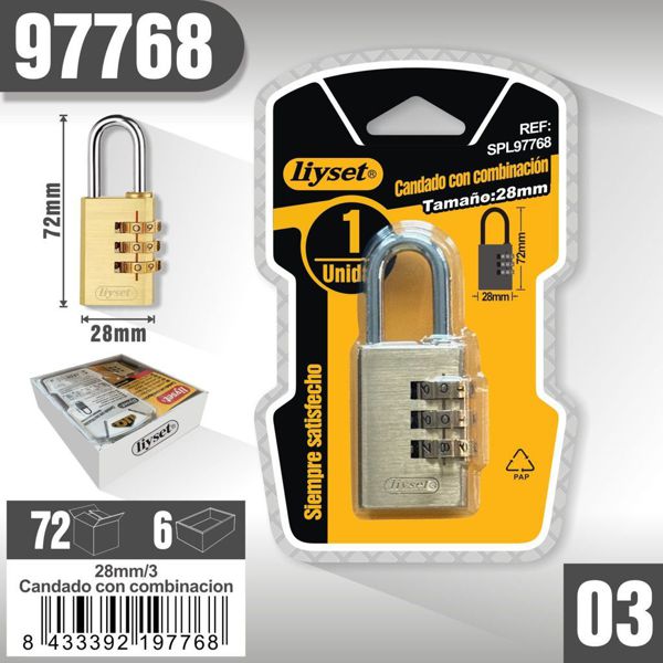 Liyset Candado Con Combinacion 28Mm