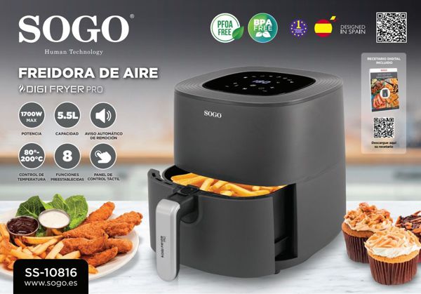Sogo Ss-10816 Freidora Sin Aceite 5.5L