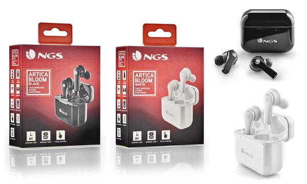 Ngs Articabloom White Black Auriculares Tws Touchcontro
