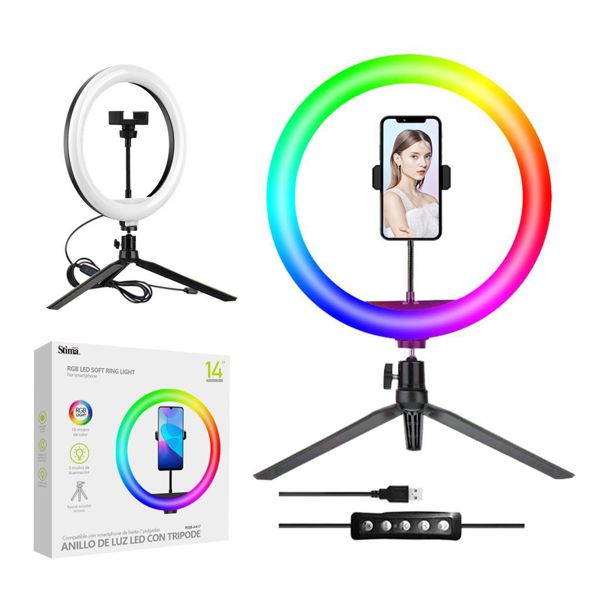 Stima RGB-A418 Anillo De Luz LED RGB Mini Tripode