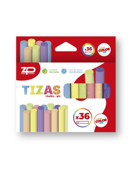 Zp 038222 36 Tizas De Colores