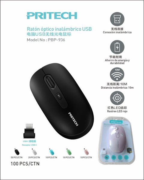 Pritech Pbp-936 Raton Inalambrico De 204Ghz