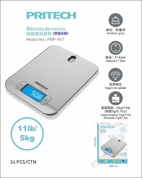 Pritech Pbp-947 Bascula De Cocina Digital 5K
