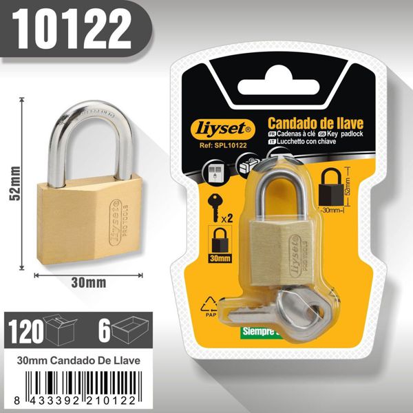Liyset Candado De Llave 30Mm