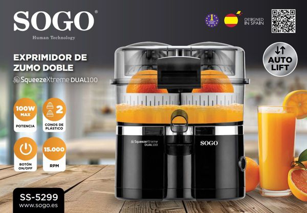 Sogo Ss-5299 Exprimedor Zumos Doble Elvacion