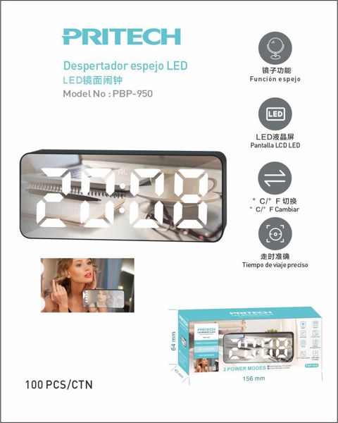 Pritech Pbp-950 Despertador Espejo
