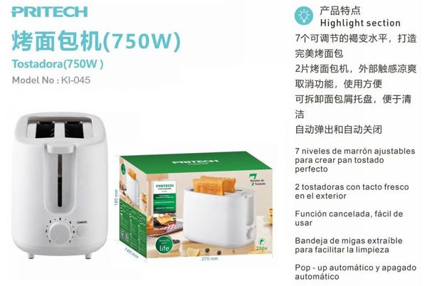 Pritech Ki-045 Tostadora 650-750W