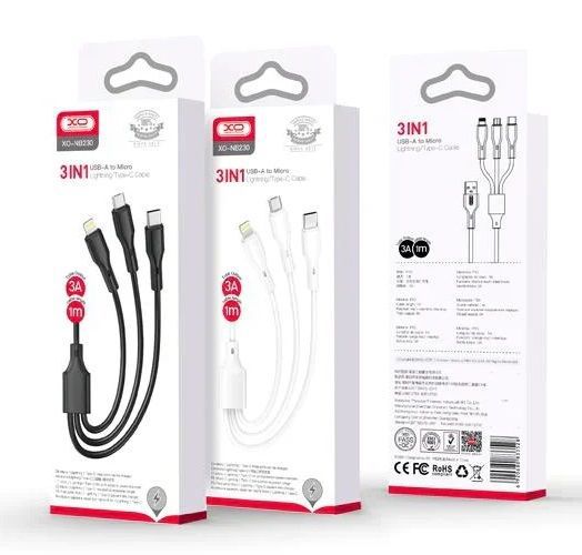 Xo Nb230 Cable De Datos 3En1 2.4A Rock