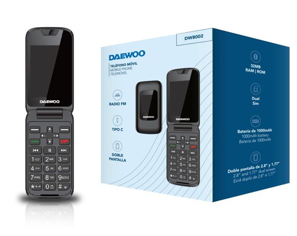 Daewoo Dw8002 Telefono Movil Tapa Doble Pantalla