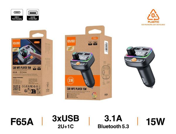 Idusd F65A Eco Drive Sync Car Mp3 Player 15W