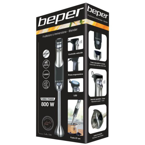 Beper Bp.652 Batidora Varilla Negro Acero 800W