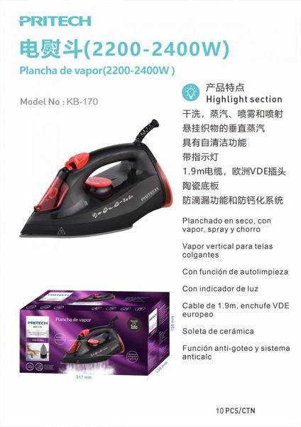 Pritech Kb-170 Plancha De Vapo
