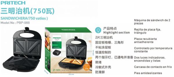 Pritech Pbp-988 Sandwichera